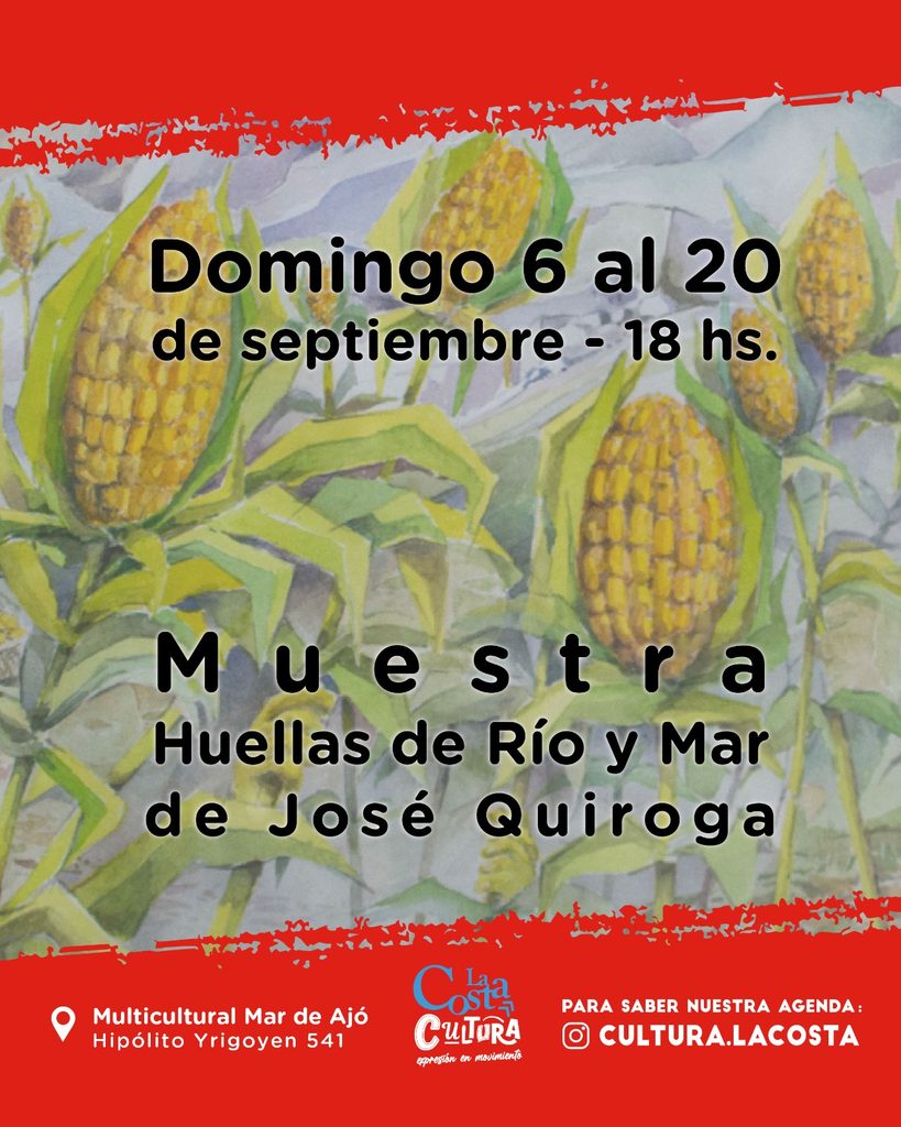 En el Espacio Multicultural de Mar de Ajó se podrá visitar hasta el 20 de Setiembre la muestra de arte “Huellas de río y mar”. La exposición del artista costero José M. Quiroga podrá visitarse todos los días hasta el 20 de septiembre de 9 a 20 horas.